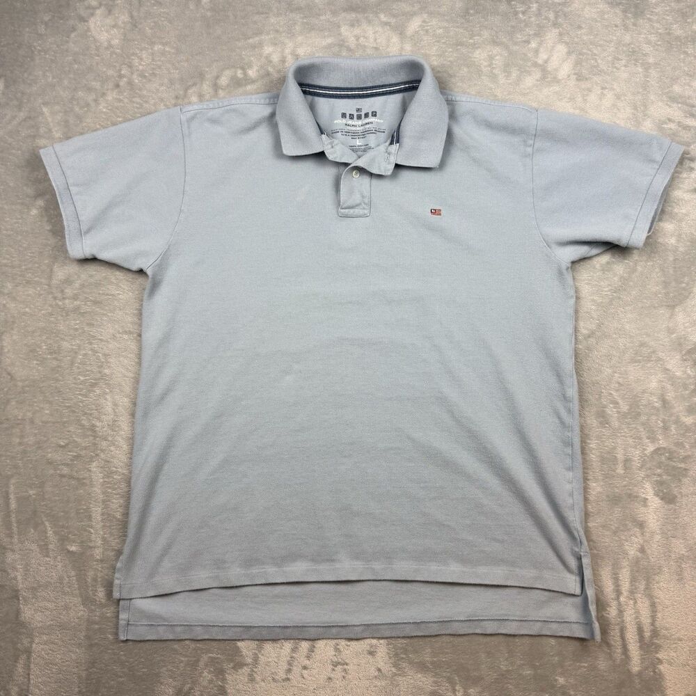 Polo Jeans Company Ralph Lauren Polo Shirt Mens Large Light Blue Pique Cotton